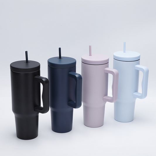 600ml Stainless Steel Cup with Straw